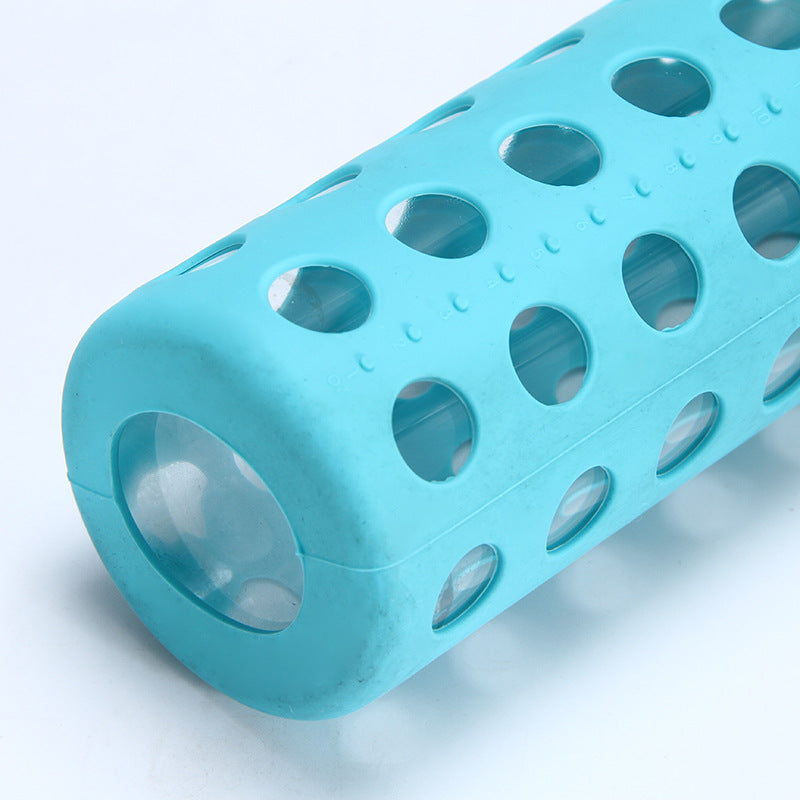 Glass Water Bottle with Silicone Sleeve – 600ml